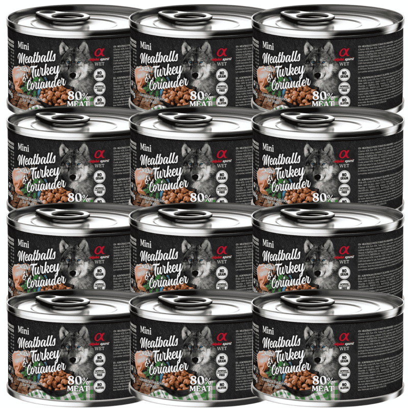 Albóndigas de Pavo y Cilantro 200 gr y 400 gr Alpha Spirit - Nutrición Natural y Sabrosa para Perros