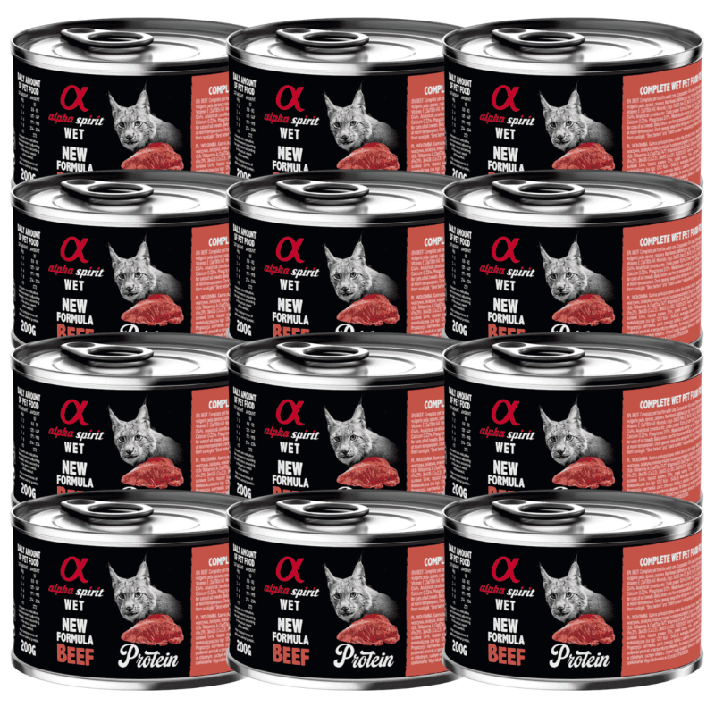 Alpha Spirit Lata Gato Ternera | Comida Húmeda Natural y Grain Free | Alta Palatabilidad