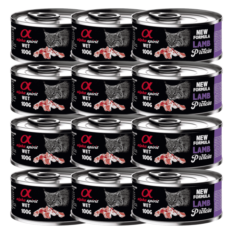 Alpha Spirit Lata Gato Cordero | Comida Húmeda Sin Cereales y Gluten | Alta en Proteína y Sabor Natural