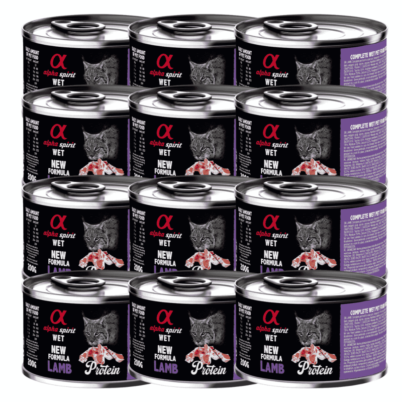 Alpha Spirit Lata Gato Cordero | Comida Húmeda Sin Cereales y Gluten | Alta en Proteína y Sabor Natural