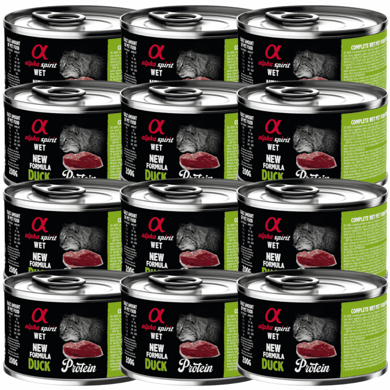 Alpha Spirit Lata Gato Pato | Comida Húmeda Grain Free Alta en Proteína Animal | Natural y Completa