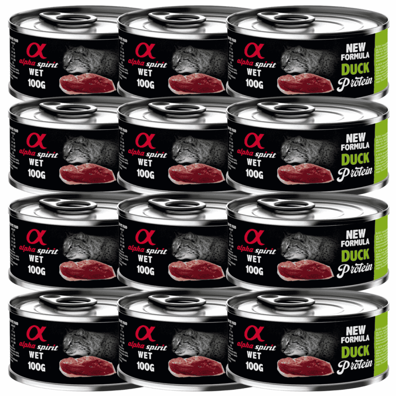 Alpha Spirit Lata Gato Pato | Comida Húmeda Grain Free Alta en Proteína Animal | Natural y Completa