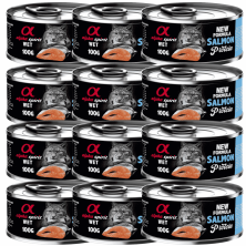Alpha Spirit Lata Gato Salmón 400g | Comida Húmeda Natural Sin Cereales | Alta en Proteína y Ácidos Grasos Esenciales