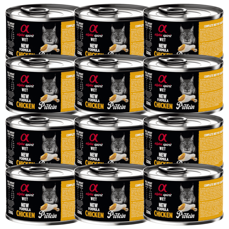 Alpha Spirit Lata Gato Pollo | Comida Húmeda Natural Sin Cereales | Alta en Proteína y Fácil Digestión