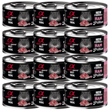 Alpha Spirit Lata Gato Jamón | Comida Húmeda Natural Sin Cereales | Alta Palatabilidad y Sin Aditivos