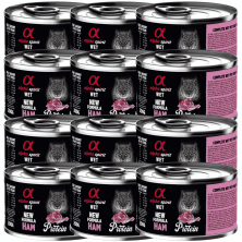 Alpha Spirit Lata Gato Jamón | Comida Húmeda Natural Sin Cereales | Alta Palatabilidad y Sin Aditivos