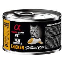 Alpha Spirit Comida Húmeda para Gatos Esterilizados de Pollo – Latas 100 g y 200 g | Alta Palatabilidad y Sin Gluten