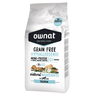 Ownat Grain Free Hypoallergenic Salmon – Pienso Sin Cereales para Perros 3kg y 12kg | supienso.com