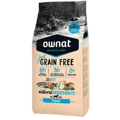 Ownat Grain Free Just Trout – Pienso Sin Cereales para Perros Adultos 3kg y 14kg | supienso.com
