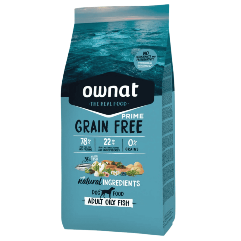 Ownat Grain Free Prime Adult Pescado Azul – Pienso Sin Cereales para Perros Adultos 3kg y 12kg | supienso.com
