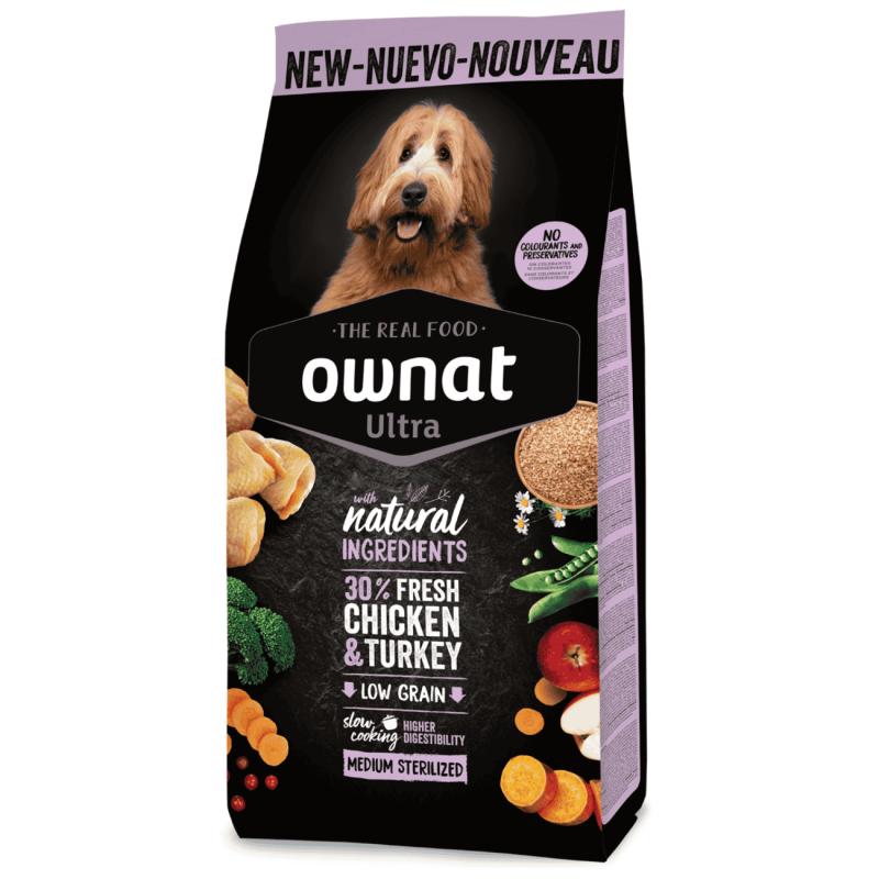 Ownat Ultra Medium Sterilized – Pienso Completo para Perros Medianos Esterilizados 3kg y 12kg | supienso.com