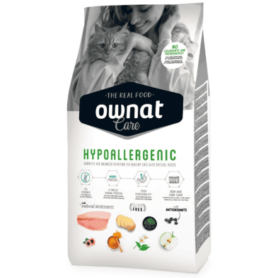 Ownat Care Hypoallergenic Gatos – Pienso Hipoalergénico para Gatos Sensibles 1,5kg y 3kg | supienso.com