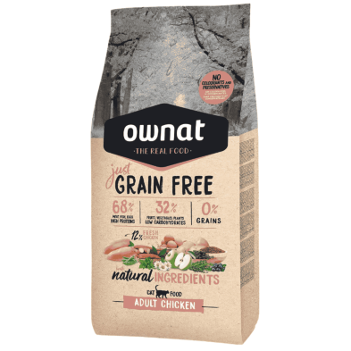 Ownat Grain Free Just Adult Chicken Gatos 3kg y 8kg | Pienso Sin Cereales