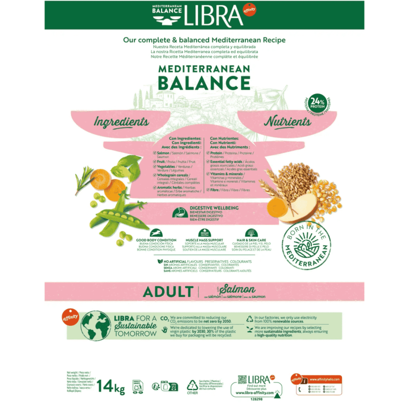 Pienso Libra Dog Adult Salmon 3kg y 14kg | Alimento de Salmón para Perros