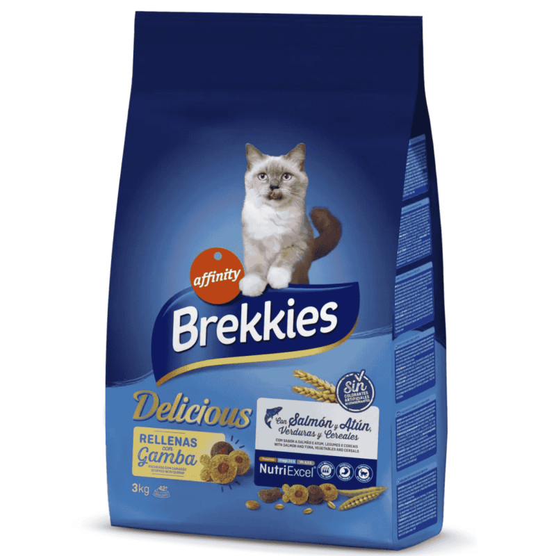 Brekkies Cat Delicious Salmón y Atún 20 Kg | Pienso Gatos Adultos