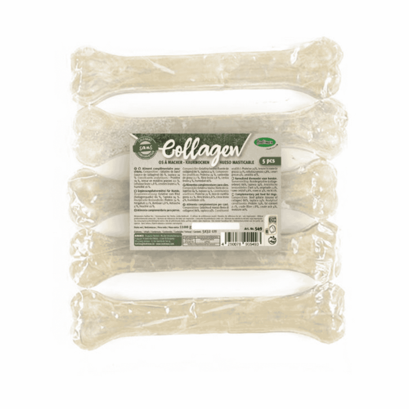 Bubimex Hueso de Colágeno Prensado para Perros | Pack x5 - 32 cm