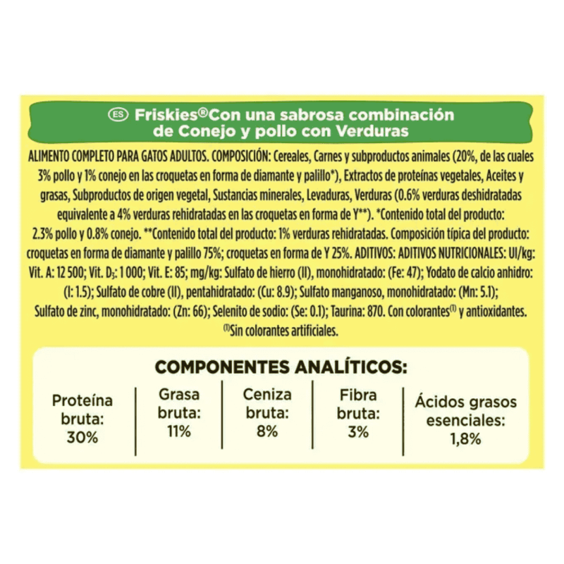 Pienso Purina Friskies Gato Adulto | Pollo y Conejo