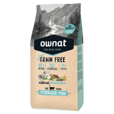 Ownat Grain Free Just Adult Sterilized Fish Gatos – Pienso Grain Free para Gatos Esterilizados 1kg, 3kg y 8kg | supienso.com