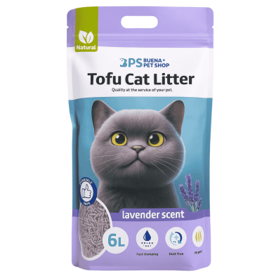 Arena de Tofu Gatos Lavanda 6 Litros