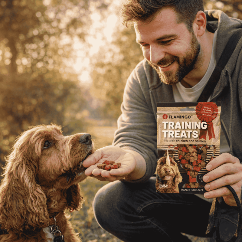 Golosina Mini Huesos para Perros Flamingo 100g | Snack de Entrenamiento Saludable