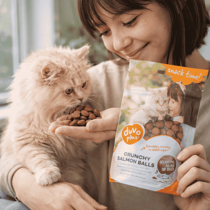 Bolitas de Salmón Duvoplus | Snack Natural y Crujiente para Gatos 50g