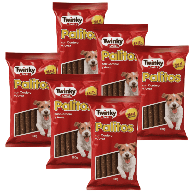 Palitos de Cordero y Arroz Twinky 160g | Snack Tierno para Perros