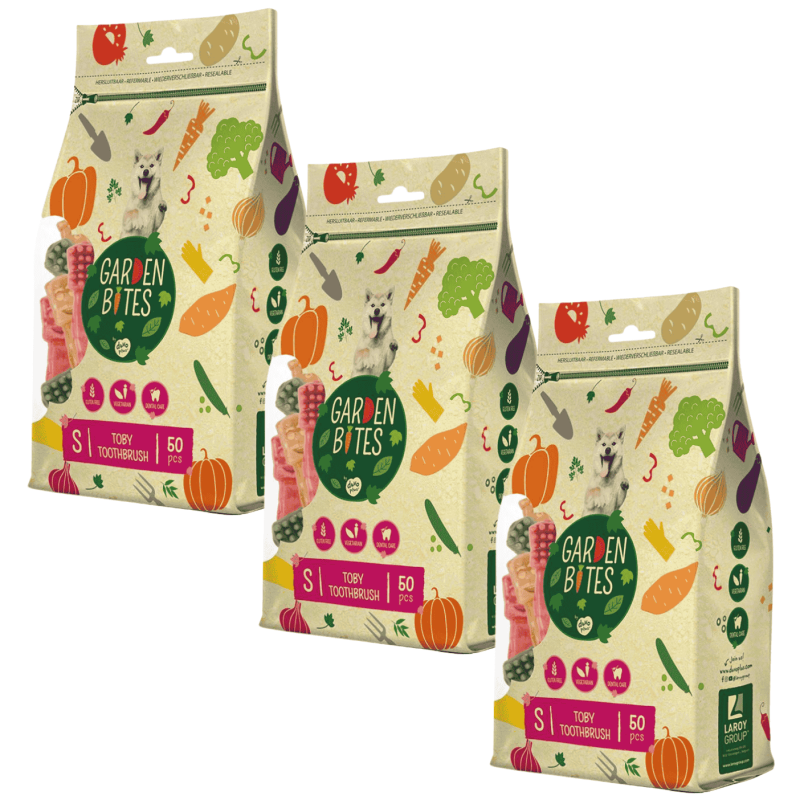 Garden Bites Cepillo de Dientes Vegano para Perros | 50 Unidades (500 g)