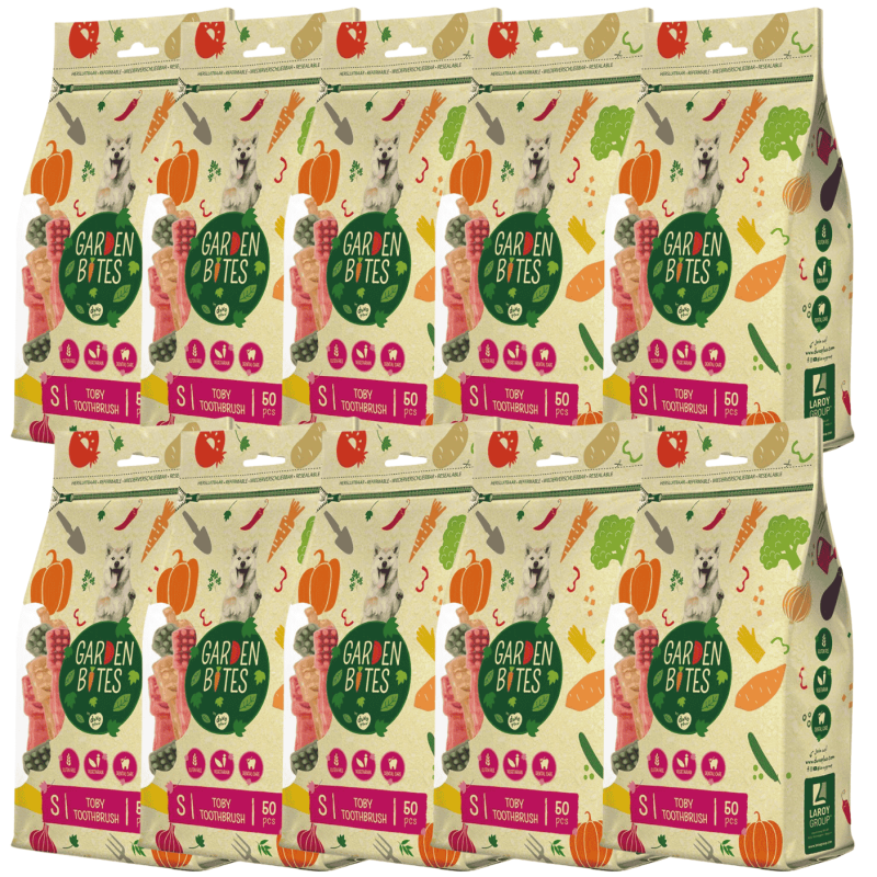 Garden Bites Cepillo de Dientes Vegano para Perros | 50 Unidades (500 g)