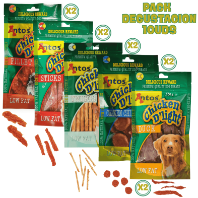 Pack Degustación Antos Chicken D'light x 10 | Snacks Naturales Perros