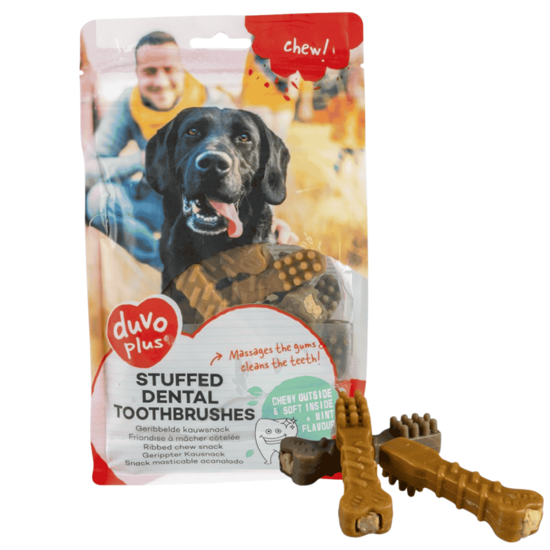 DuvoPlus Chew! Cepillos Dentales Menta 20 uds | Snack Dental para Perros