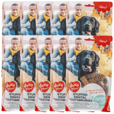 DuvoPlus Chew! Cepillos Dentales Menta 20 uds | Snack Dental para Perros