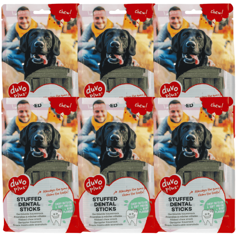 DuvoPlus Chew! Barritas Dentales Menta | Snack Dental Aliento Fresco Perros