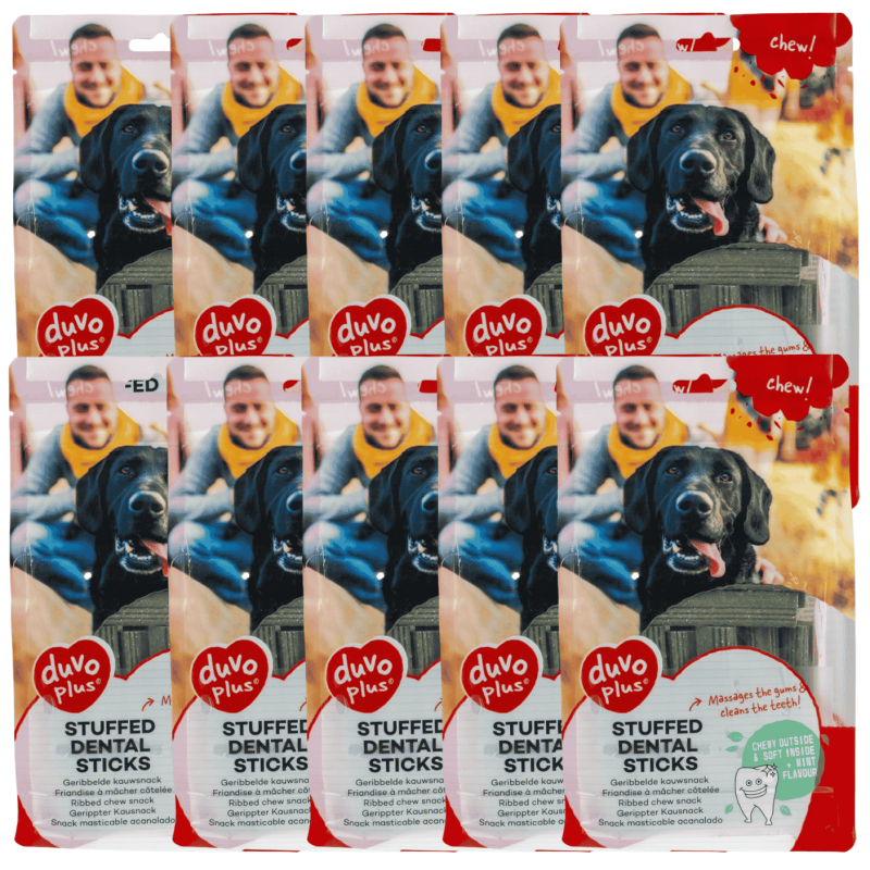 DuvoPlus Chew! Barritas Dentales Menta | Snack Dental Aliento Fresco Perros