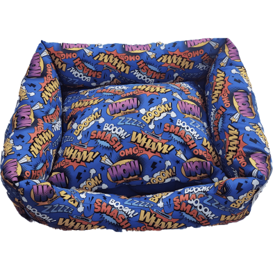 Cuna Antipelusa Comic Azul 55cm | Cama para perros y gatos acolchada