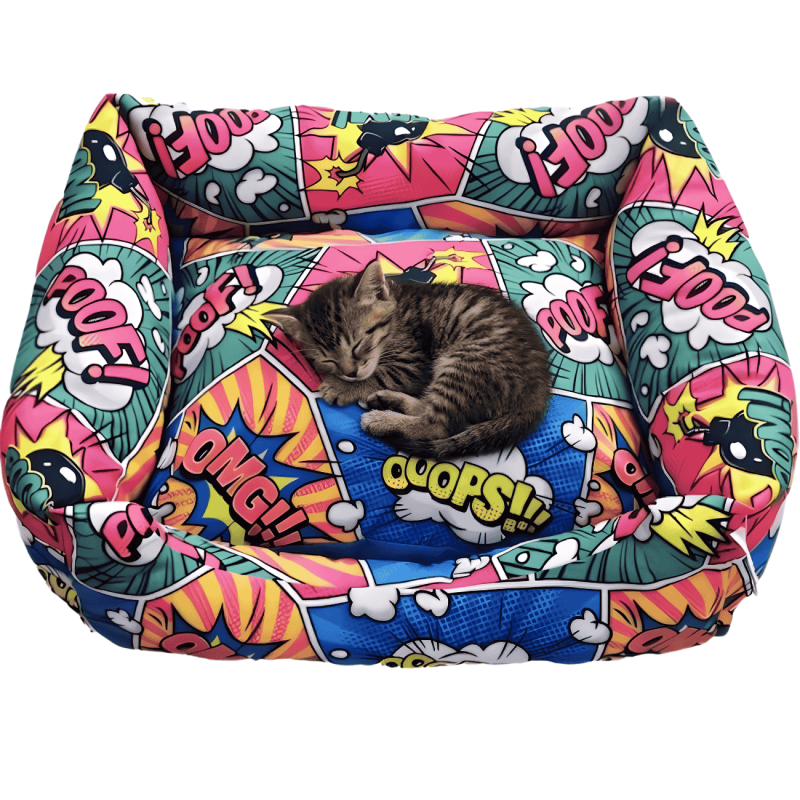 Cuna Antipelusa Comic Boom 55cm | Cama para perros y gatos acolchada