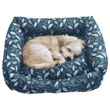 Cuna Antipelusa Tropical Verde 55cm | Cama perros y gatos acolchada