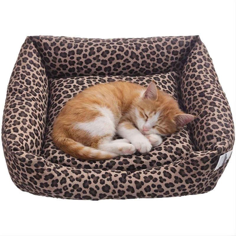 Cuna Antipelusa Leopardo 55cm | Cama perros y gatos animal print