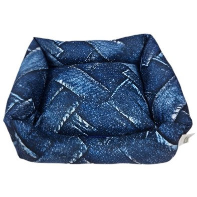 Cuna Antipelusa Denim 55cm | Cama perros y gatos estampado vaquero