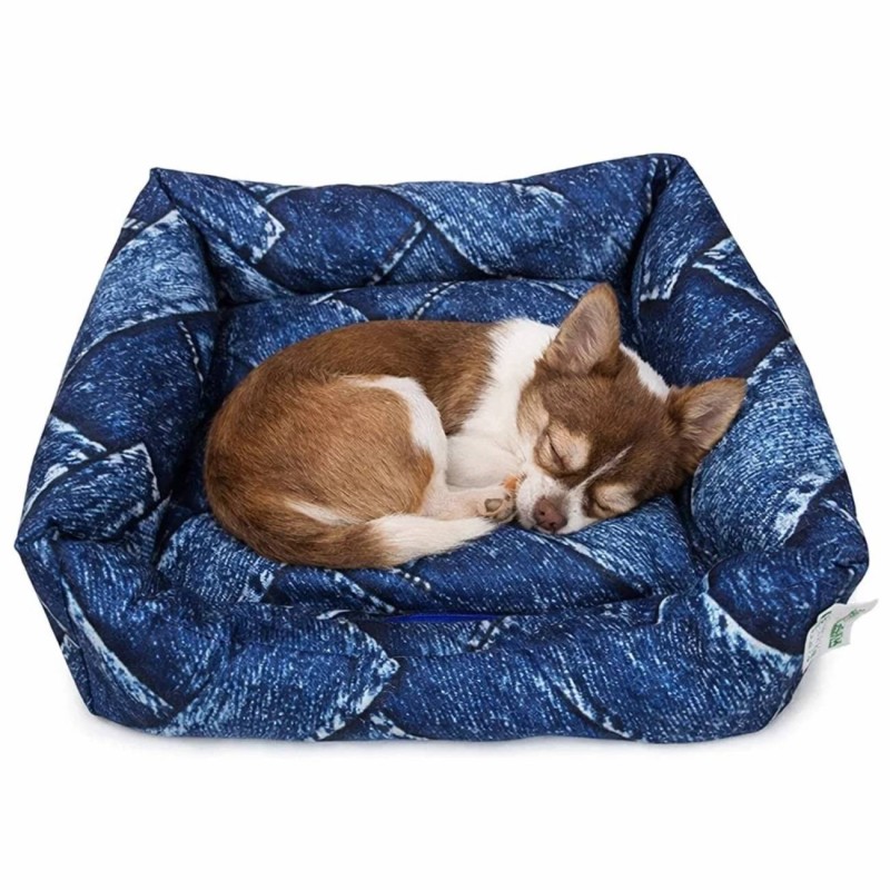 Cuna Antipelusa Denim 55cm | Cama perros y gatos estampado vaquero