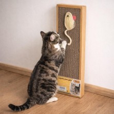 Rascador cartón gato 37×13×2 cm | Ratón y Pececito