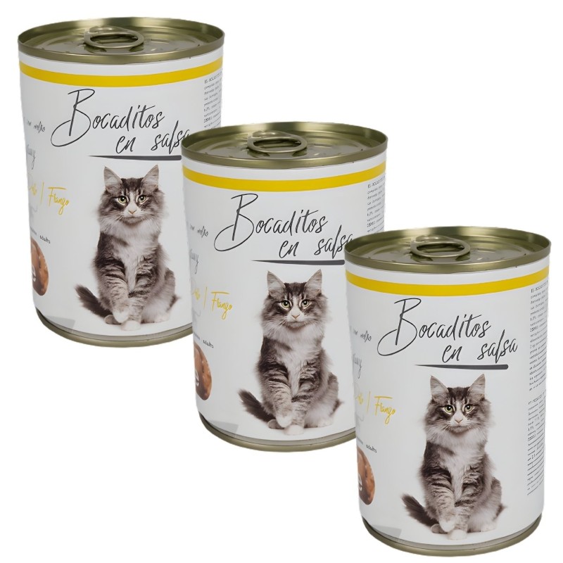 Lata Bocaditos en Salsa con Pollo 415g | Alimento Húmedo para Gatos
