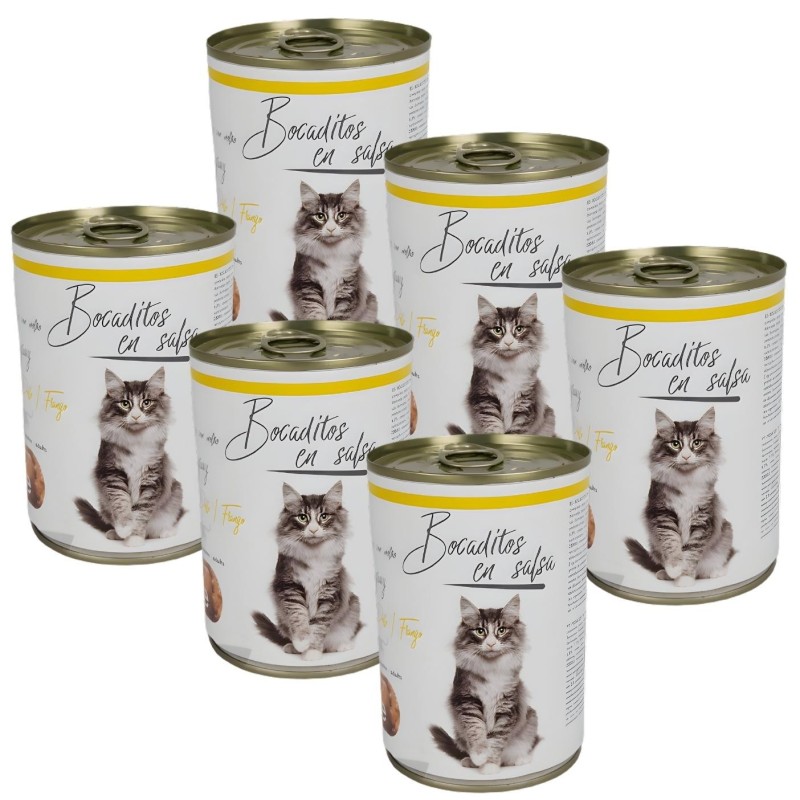 Lata Bocaditos en Salsa con Pollo 415g | Alimento Húmedo para Gatos