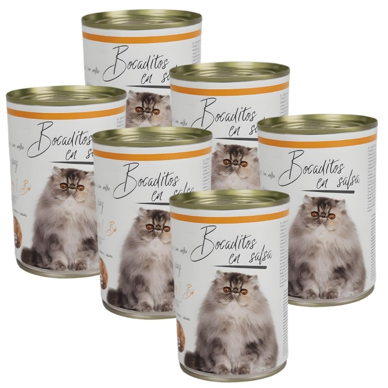 Lata Bocaditos en Salsa con Buey 415g | Alimento Húmedo para Gatos
