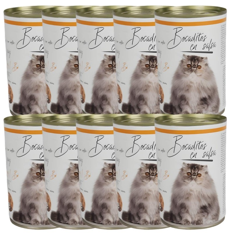 Lata Bocaditos en Salsa con Buey 415g | Alimento Húmedo para Gatos