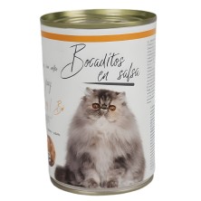 Pack 10 Latas Bocaditos en Salsa para Gatos | Surtido Pollo, Buey y Atún