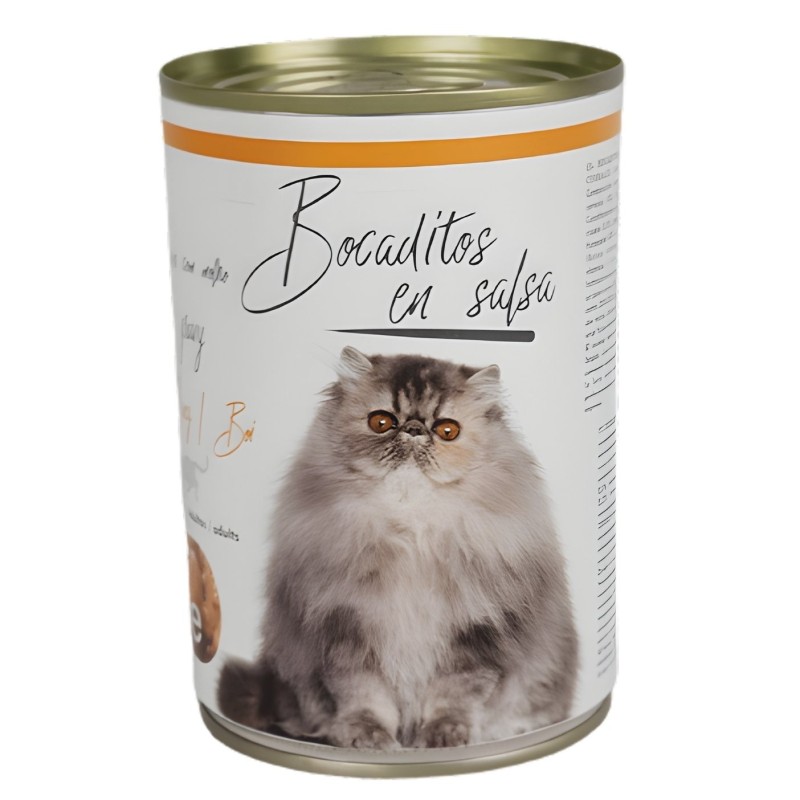 Pack 10 Latas Bocaditos en Salsa para Gatos | Surtido Pollo, Buey y Atún