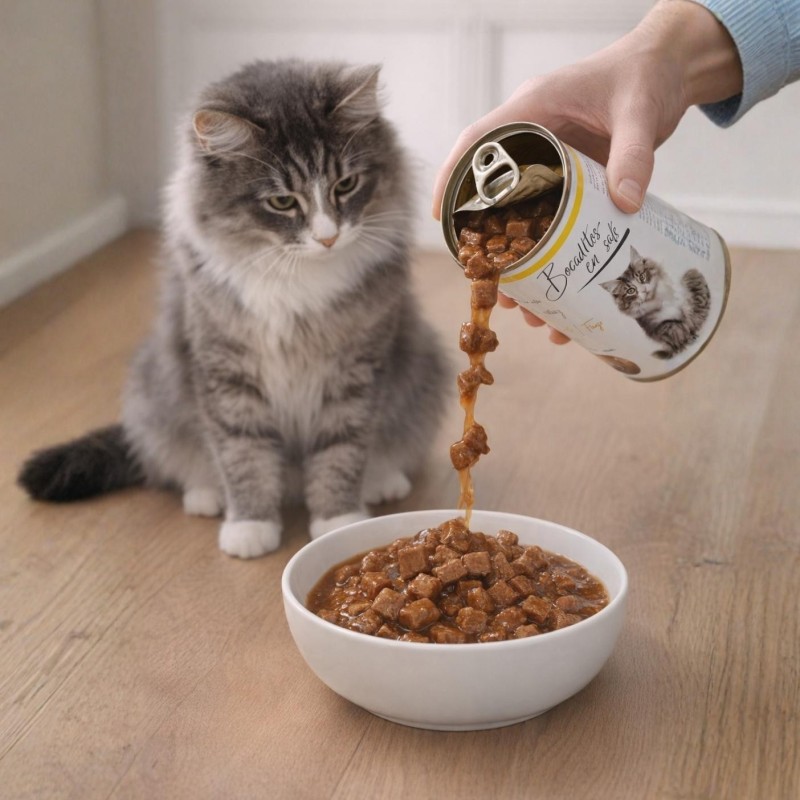 Pack 10 Latas Bocaditos en Salsa para Gatos | Surtido Pollo, Buey y Atún