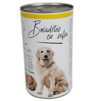 Lata Bocaditos en Salsa con Pollo 1.230g | Alimento Húmedo para Perros