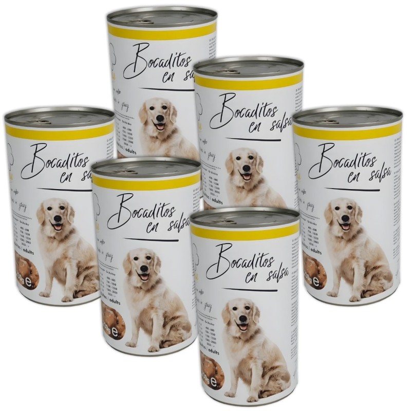 Lata Bocaditos en Salsa con Pollo 1.230g | Alimento Húmedo para Perros