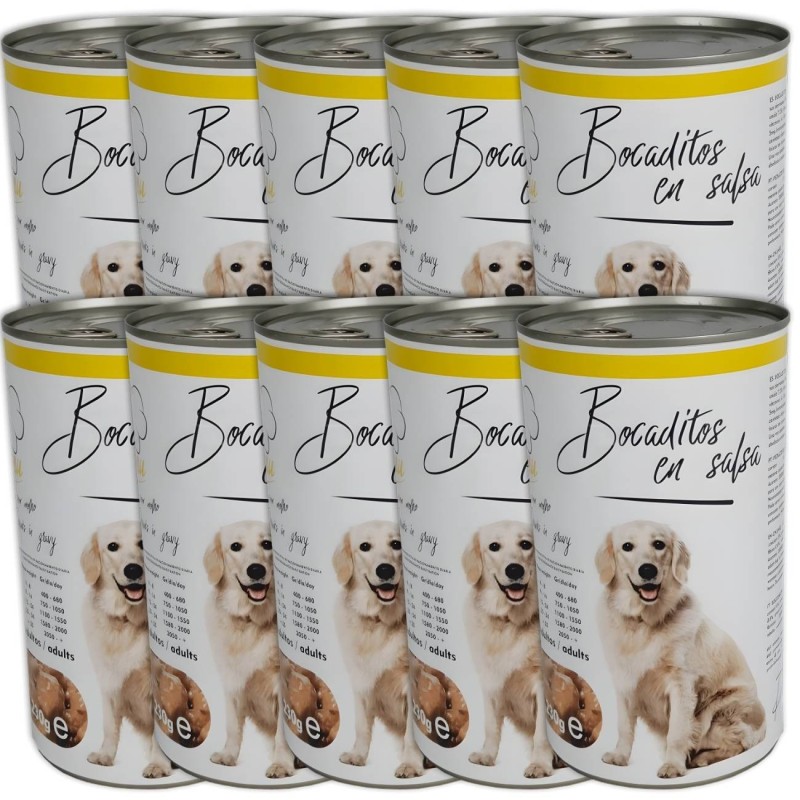 Lata Bocaditos en Salsa con Pollo 1.230g | Alimento Húmedo para Perros